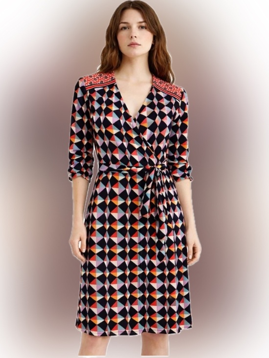 Donna Morgan Dresses & Skirts - Donna Morgan Geometric Print wrap Dress (D3)